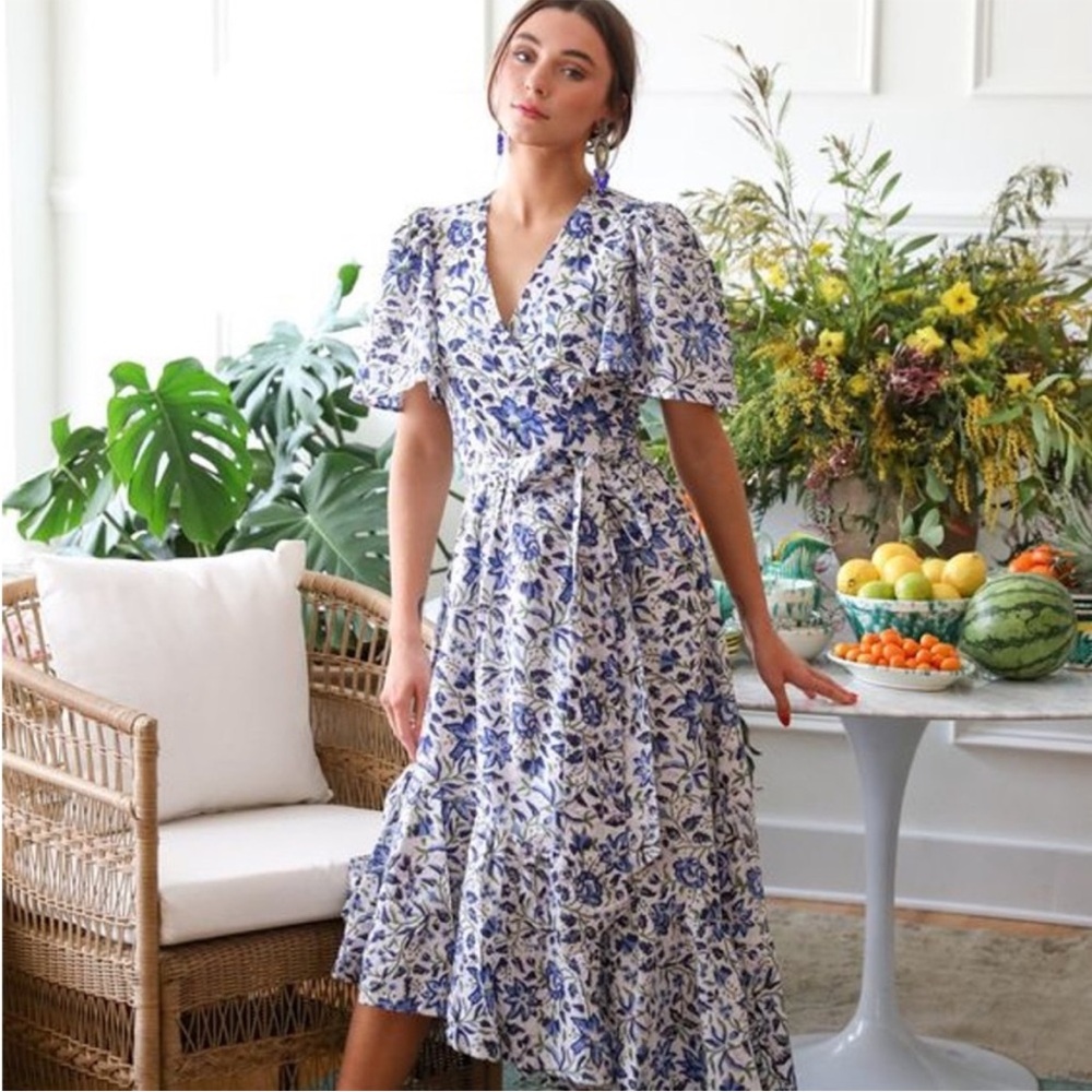 Mille Helena Wrap Dress Cotton Resort Floral Sz. S